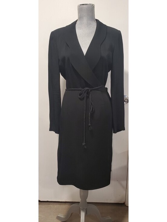 Giorgio Armani Dresses & Skirts - Giorgio Armani Le Collezioni Gruppo GFT Black Belted Faux Wrap Vintage Dress